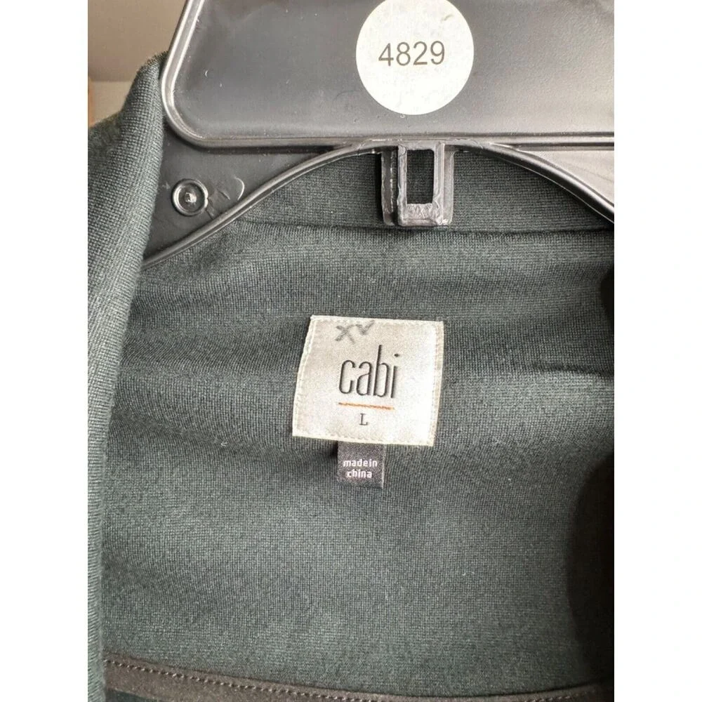 CAbi #3725 Women's Forest Green Long Sleeve Renaissance Coat Size Large